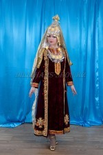 02214 Туркменский национальный костюм женский. Платье (8000 тг), камзол (6000 тг), чокер (2000 тг), головной убор (5000 тг)