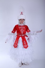 00553 Казахский национальный костюм "Меруерт" 01. Платье детское (6000 тг)/подростковое (8000 тг), саукеле (2000 тг), косы (2000 тг)