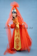 03748 Казахский национальный костюм Жаркынай 02. Платье (4000 тг), фартук (5000 тг), головной убор с сеткой (4000 тг)