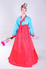 00764 Корейский подростковый костюм ханбок «Мэй 04». Платье + жакет (8000 тг), головной убор (1000 тг), веер (2000 тг)