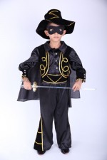 00812 Испанский костюм для мальчика. Рубашка, брюки, жилет, плащ, пояс, шляпа, маска (4000 тг), шпага (1000 тг)