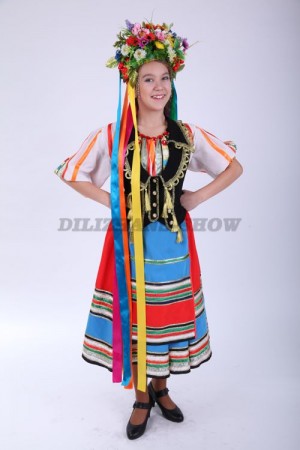 00831 Украинский народный костюм для девочки 02. Юбка + блузка (6000 тг), жилет (3000 тг), венок (3000 тг)