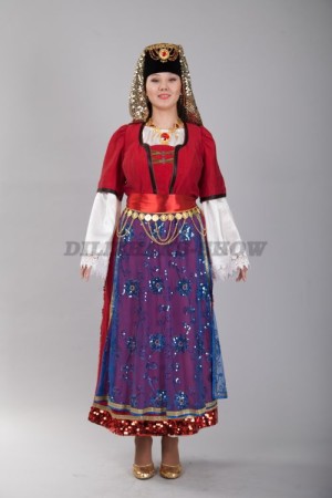02502 Турецкий национальный женский костюм. Платье (10000 тг), феска с платком (2000 тг)