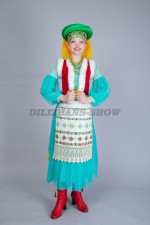 00843 Белорусский народный костюм 06. Платье (4000 тг), фартук (2000 тг), жилет (3000 тг), головной убор (2000 тг), бусы (500/1000 тг -1 шт), сапоги (2000 тг)