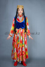 02212 Узбекский национальный костюм. Платье (6000 тг), жилет (2000 тг), шаровары (2000 тг), тюбетейка с косами (3000 тг)