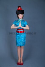 00847 Бурятский костюм для девочки. Платье (5000 тг), головной убор (2000 тг)